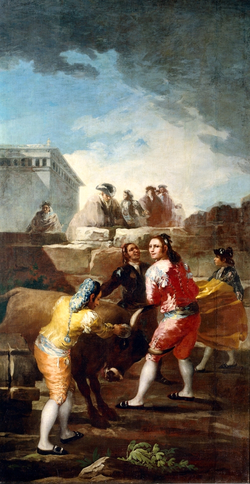 Francisco de Goya. La novillada. Cartón para tapiz. Hacia 1780. Museo del Prado.