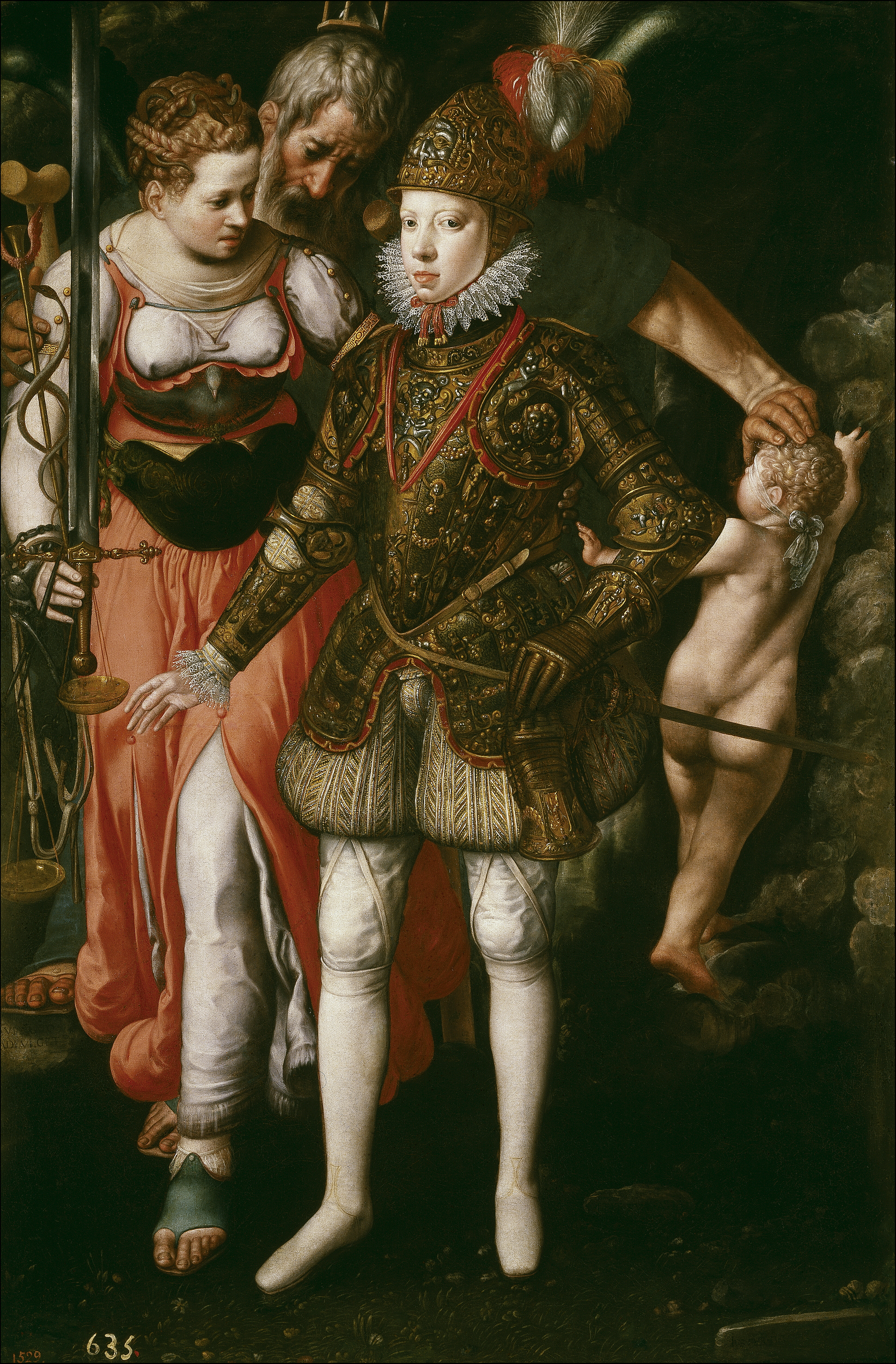 Los hijos malogrados de Felipe II Justus-tiel-alegorc3ada-de-la-educacic3b3n-del-monarca-hispano-felipe-iii-de-espac3b1a-1590-museo-del-prado-madrid