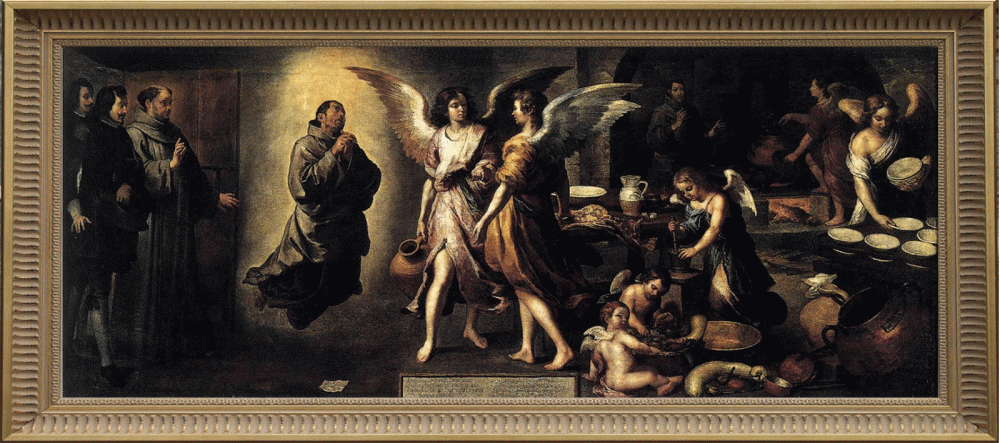 Bartolomé Esteban Murillo. La cocina de los ángeles. 1646. Museo del Louvre. París.